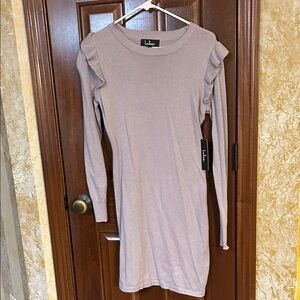 Lulu's Soft Lavender Long Sleeve Dress